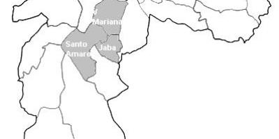 Kaart van zone Centro-Sul en São Paulo