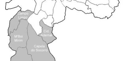 Kaart van zone Sul en São Paulo