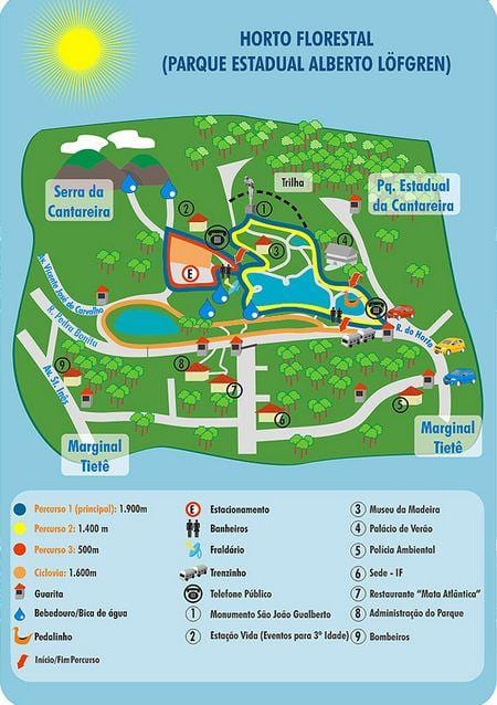 Kaart van Alberto Löfgren park - tuin bloemen