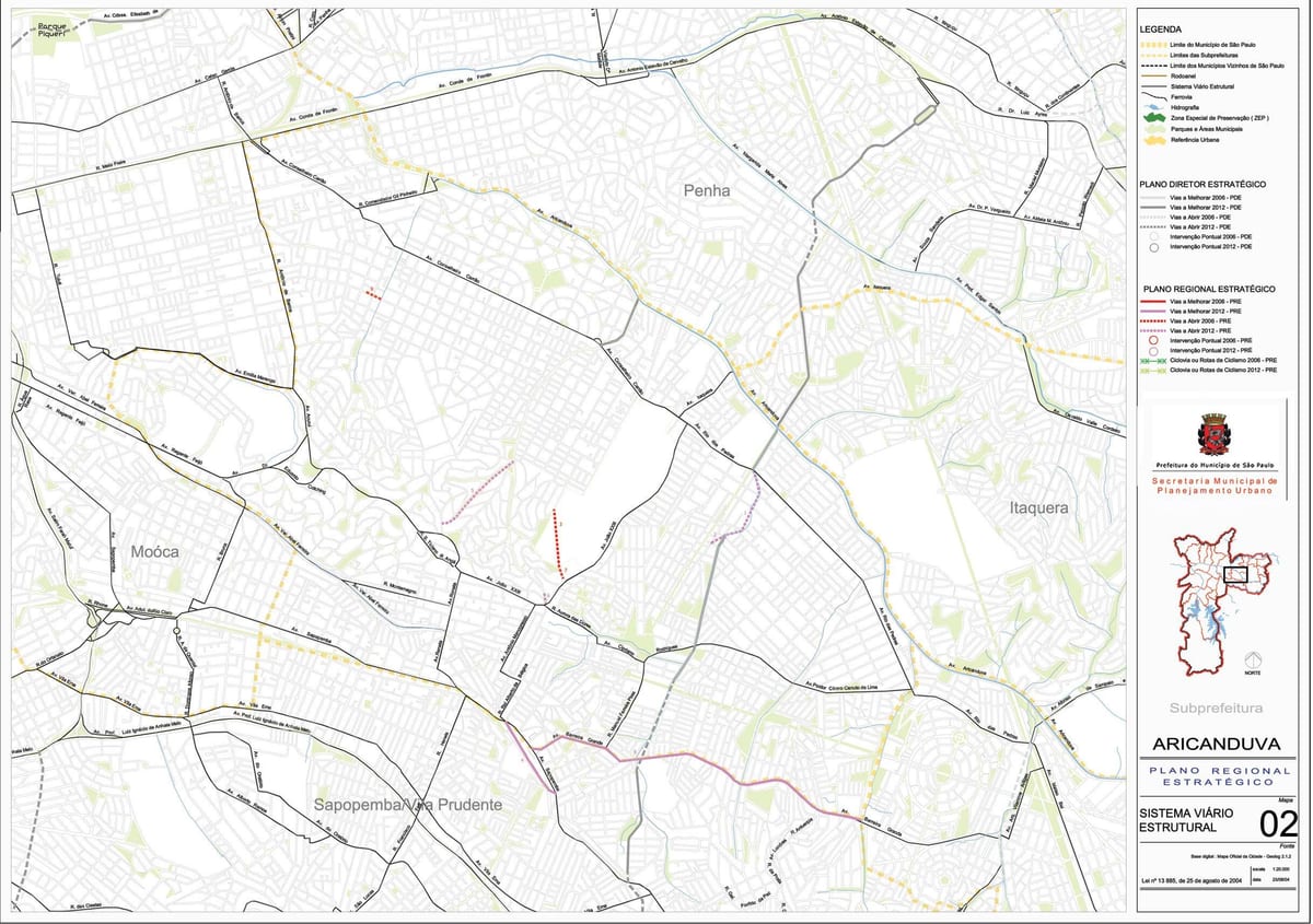 Kaart van Aricanduva-Vila Formosa São Paulo - Wegen