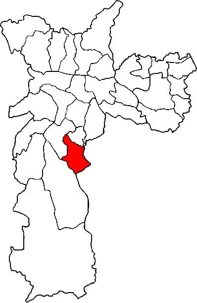 Kaart van Cidade Ademar sub-prefectuur São Paulo