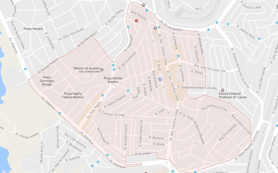 Kaart van Cidade Dutra São Paulo