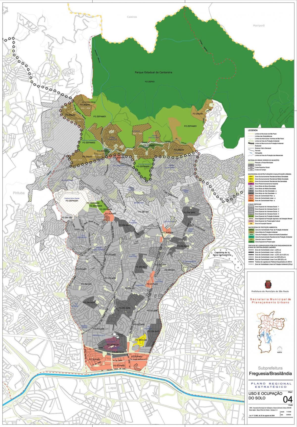 Kaart van Freguesia doen Ó São Paulo - Bezetting van de bodem