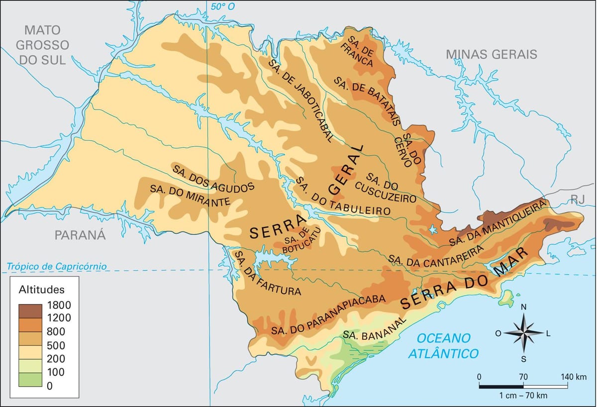 Kaart van de geografische São Paulo