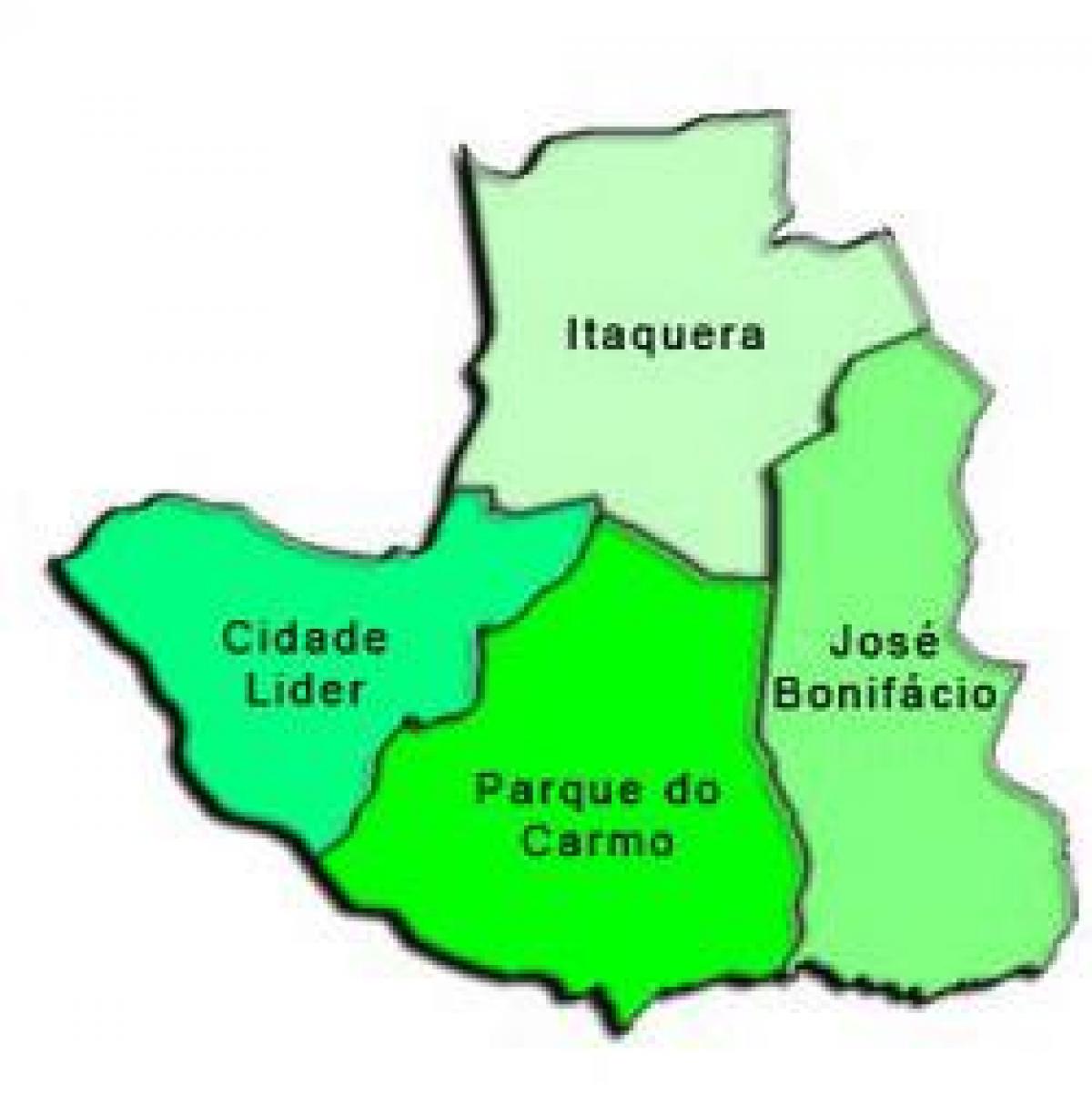 Kaart van Itaquera sub-prefectuur
