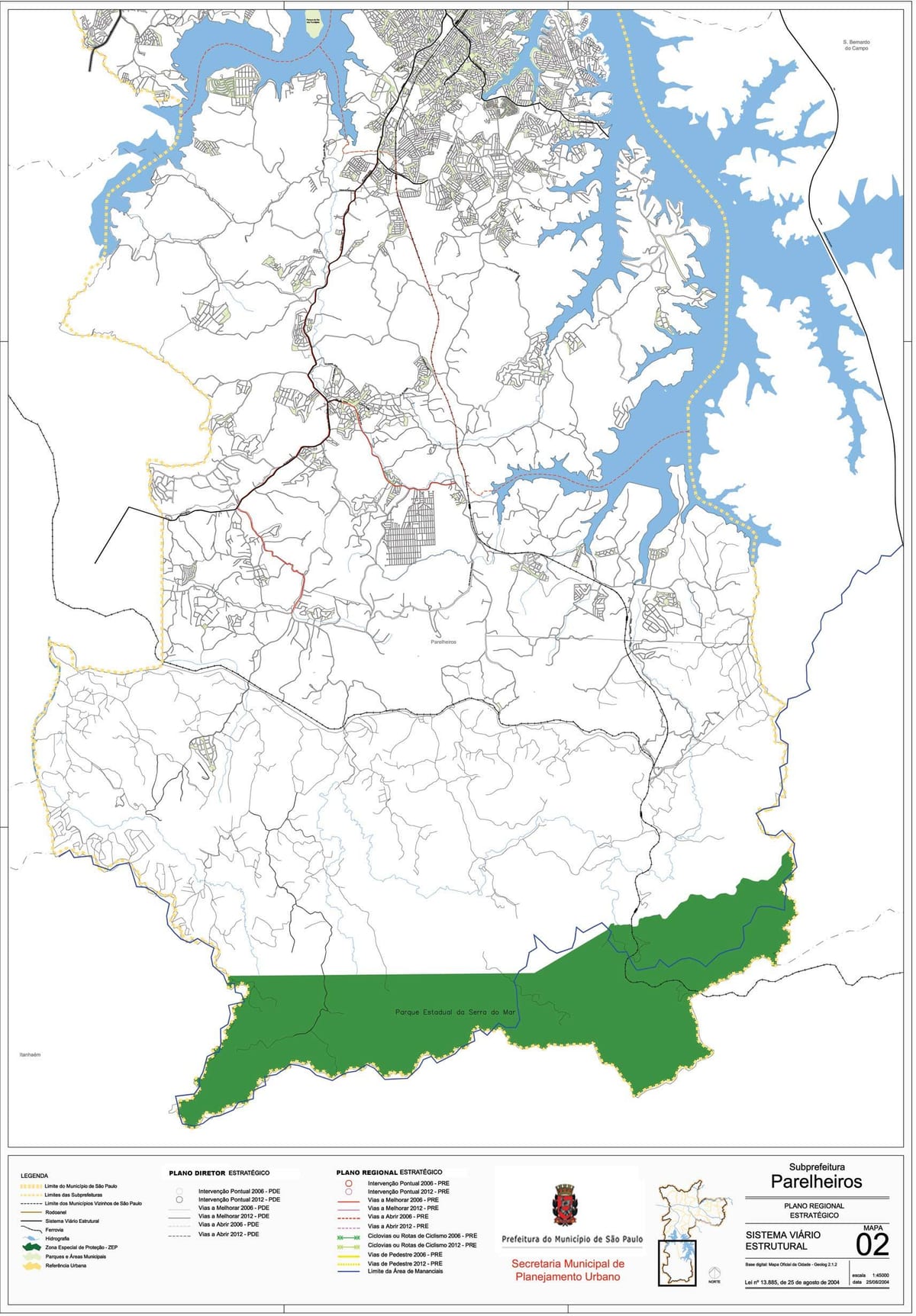 Kaart van Parelheiros São Paulo - Wegen