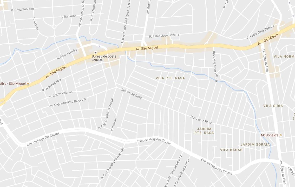Kaart van de Ponte Rasa São Paulo