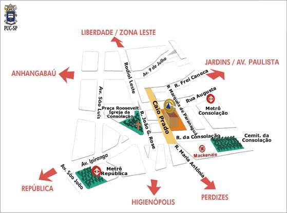 Kaart van Pontifical Katholieke Universiteit van São Paulo