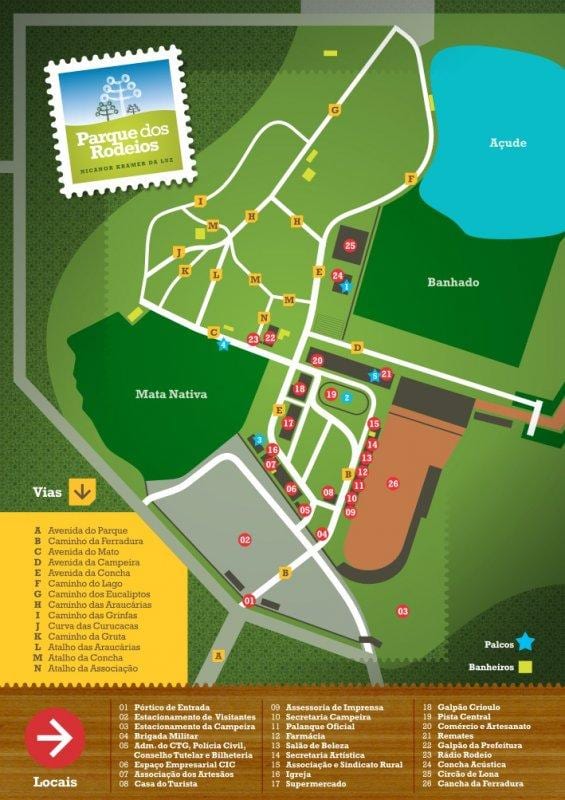 Kaart van de Rodeio São Paulo park