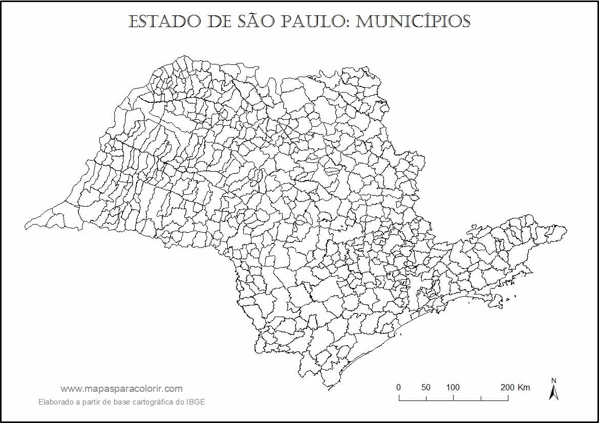 Kaart van São Paulo maagd - gemeenten