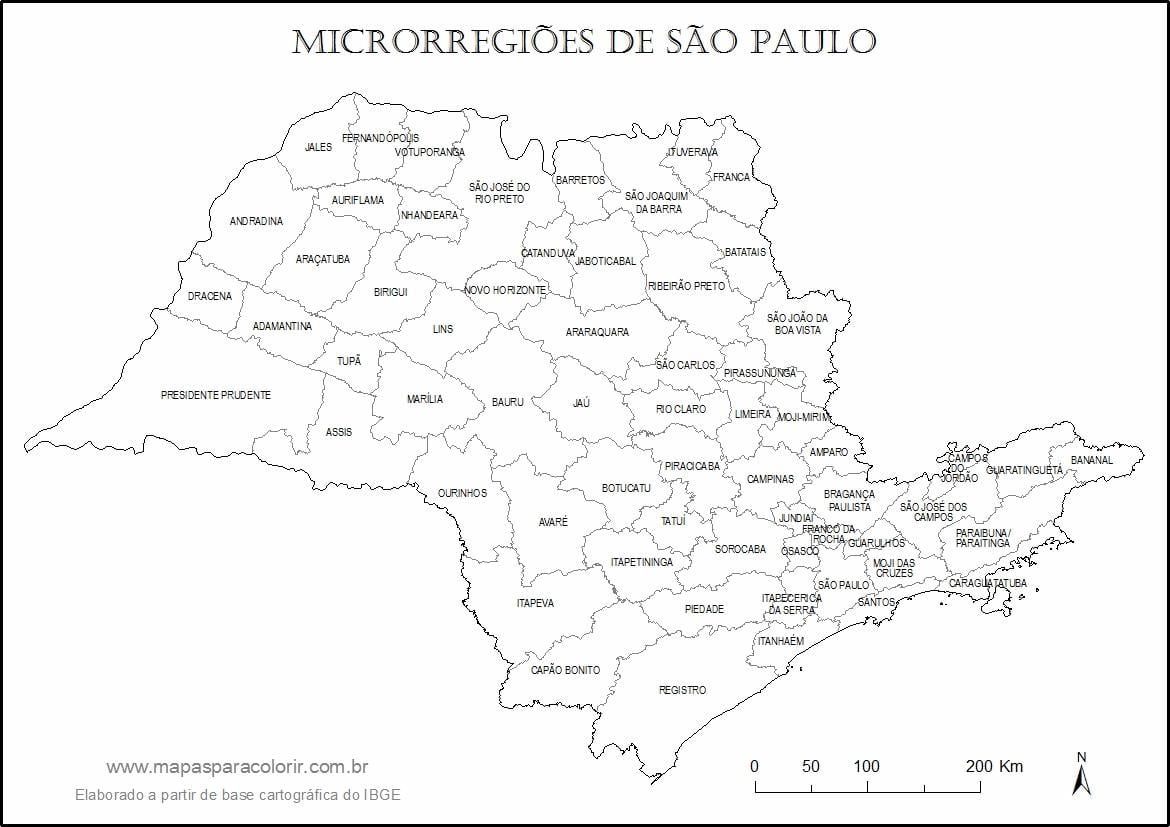 Kaart van São Paulo maagd - micro-regio ' s