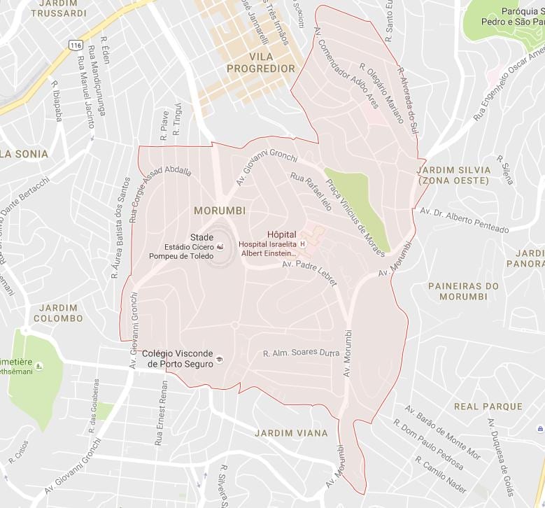 Kaart van São Paulo Morumbi