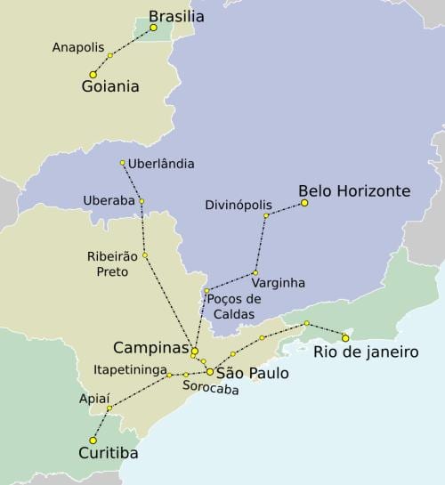 Kaart van São Paulo TAV