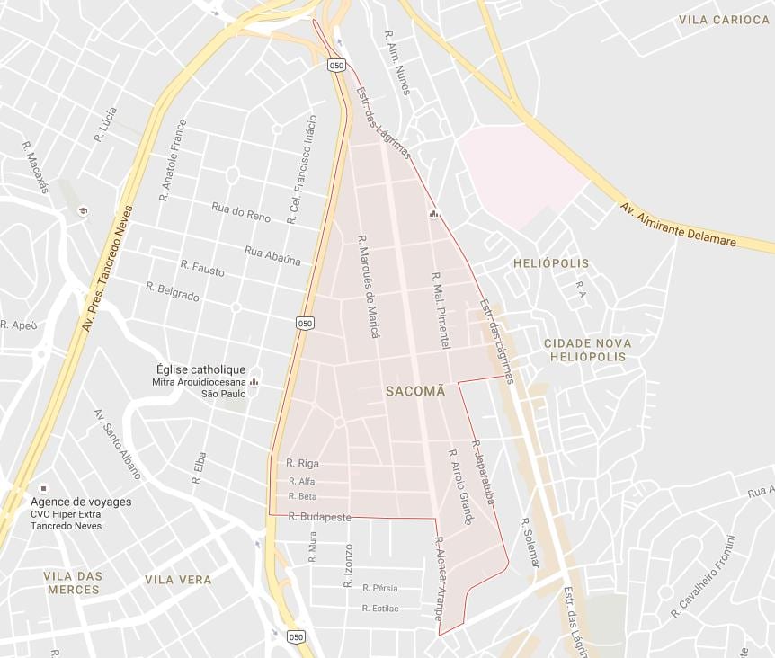 Kaart van Sacomã São Paulo