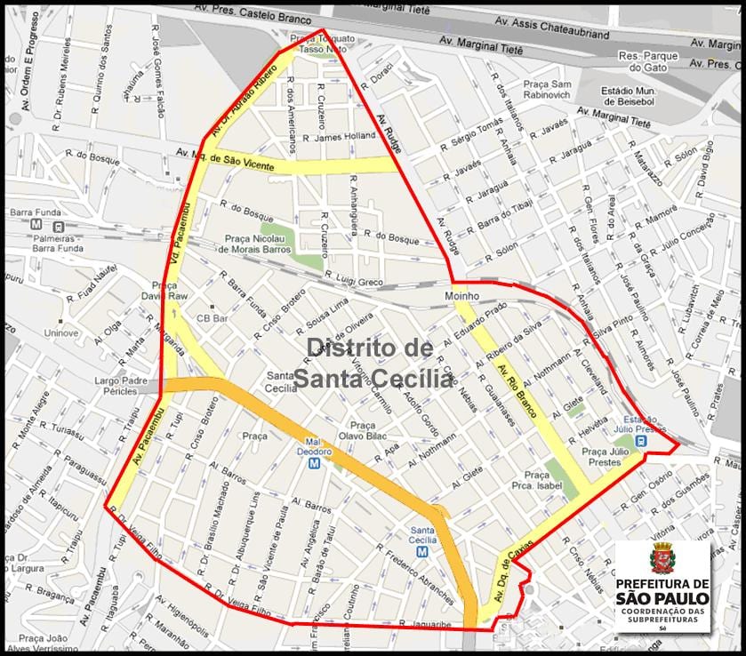 Kaart van Santa Cecília São Paulo