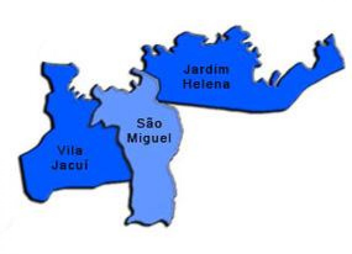 Kaart van São Miguel Paulista sub-prefectuur