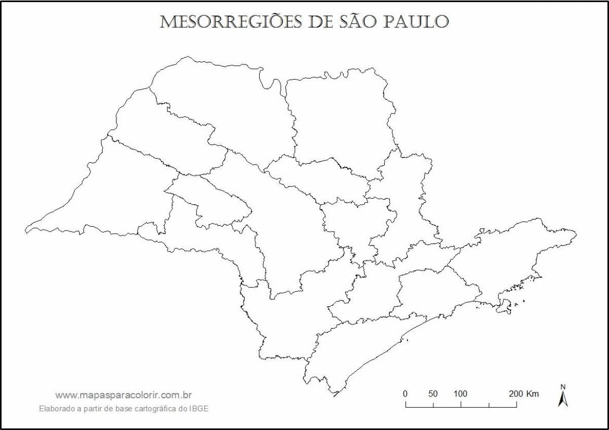 Kaart van São Paulo maagd - regio ' s