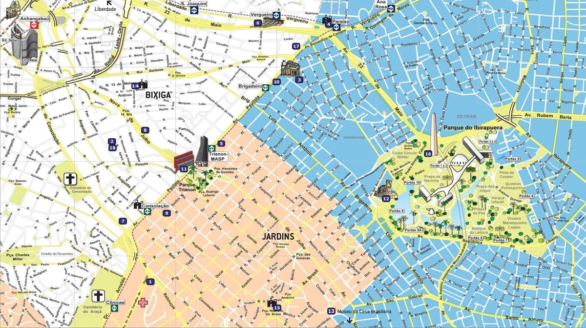 Kaart van het toerisme São Paulo