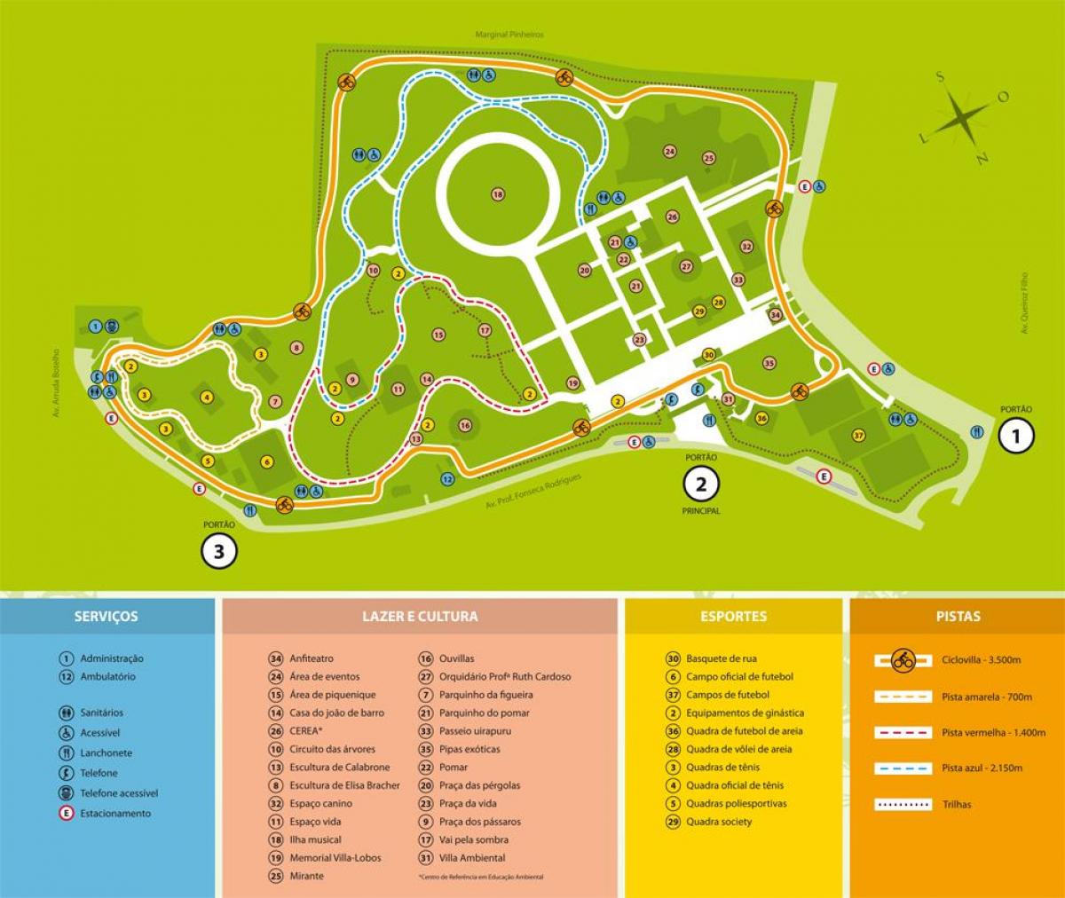 Kaart van Villa lobos Park