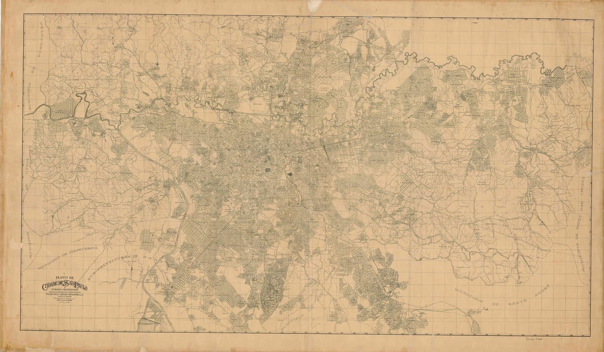 Kaart van de voormalige São Paulo - 1943