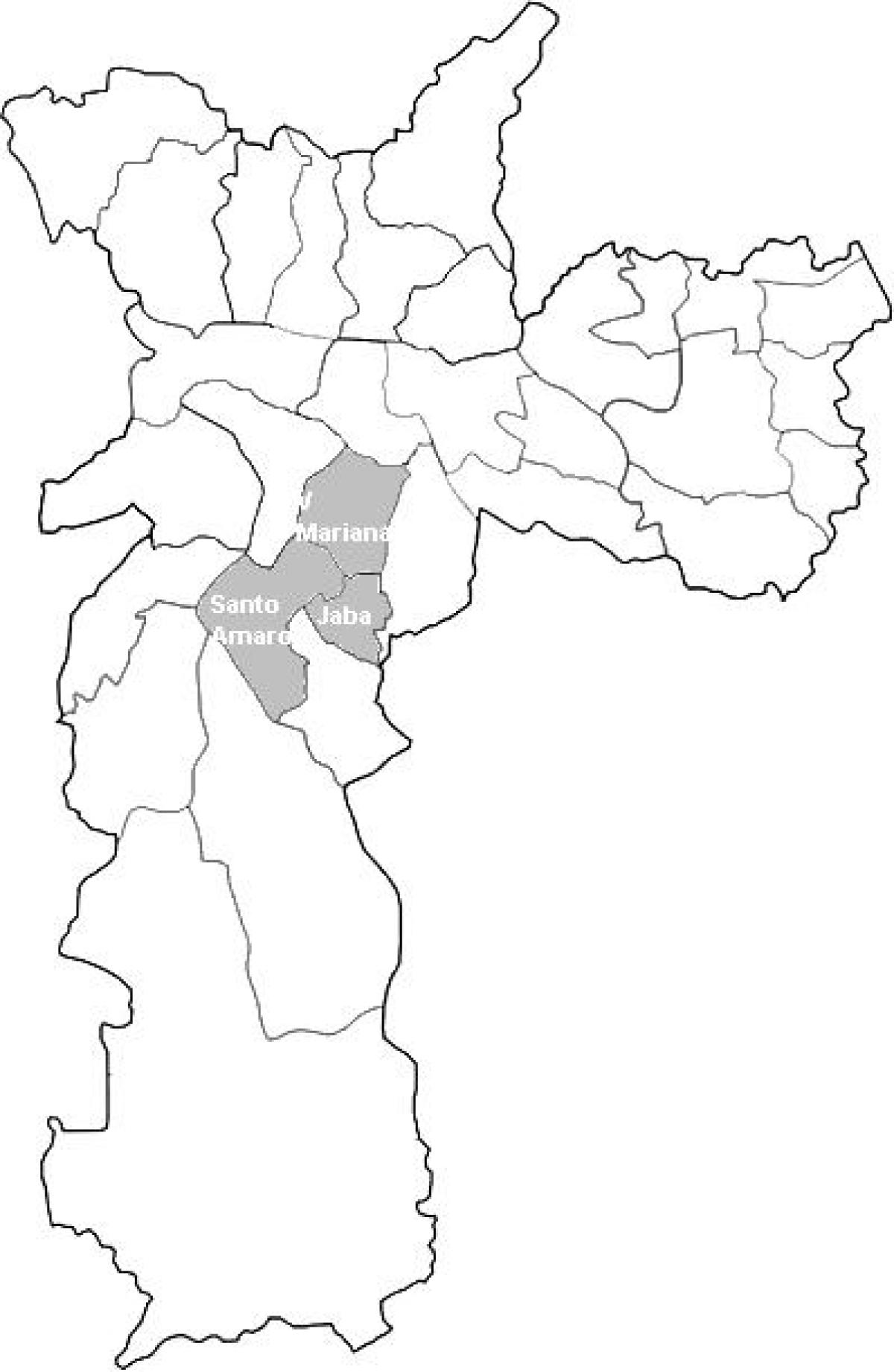 Kaart van zone Centro-Sul en São Paulo