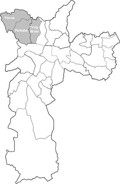 Kaart van zone Noroeste São Paulo