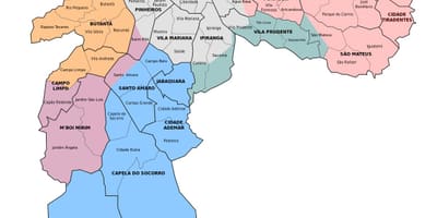 Kaart van administratieve wijk van São Paulo