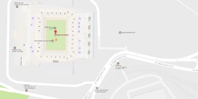Kaart van de Arena Korintiërs - Toegang