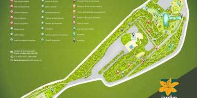 Kaart van botanische tuin Jundiaí