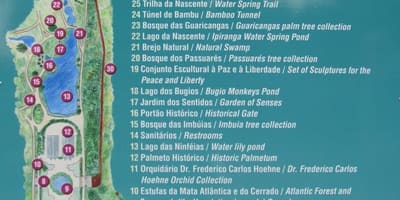 Kaart van botanische tuin van São Paulo