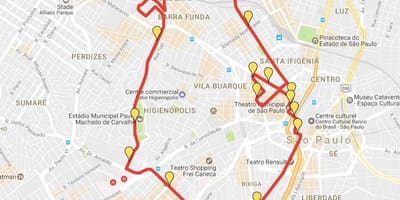 Kaart van de Corrida Internationale São Silvestre