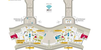 Kaart van de internationale luchthaven van São Paulo-Guarulhos - Terminals 1 en 2