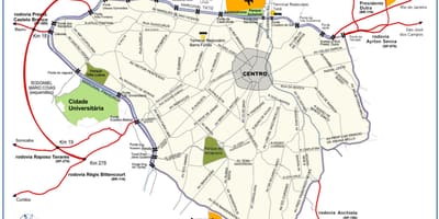 Kaart van grote centrum van São Paulo