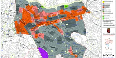 Kaart van Mooca São Paulo - Bezetting van de bodem