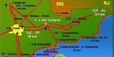 Kaart van São José dos Campos vliegveld