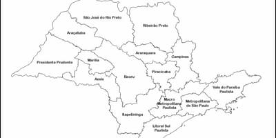 Kaart van São Paulo maagd - regio ' s namen