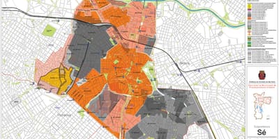 Kaart van Sé São Paulo - Bezetting van de bodem