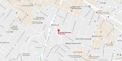 Kaart van Samaritano São Paulo ziekenhuis