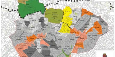 Kaart van Santana São Paulo - Bezetting van de bodem