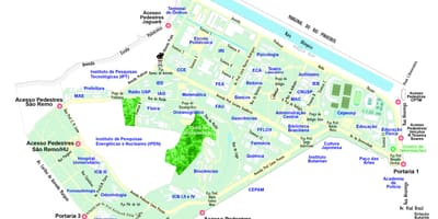 Kaart van de universiteit van São Paulo - USP