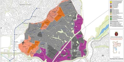 Kaart van Vila Maria de São Paulo - Bezetting van de bodem